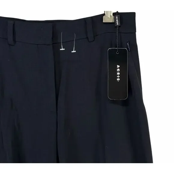 Akris Flore Navy Wool Stretch Tailored Trousers Womens 6 Quiet Luxury‎ NWT $995 - Picture 5 of 15